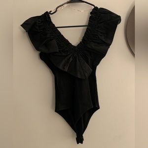 Super fun black bodysuit, size small, can be worn on or off the shoulder. NWOT